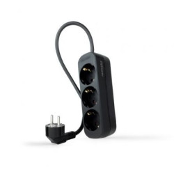 Regleta Nanocable 10.38.0003-NS-BK/ 3 Tomas de Corriente/ Cable 1.4m/ Negra - 10.38.0003-NS-BK