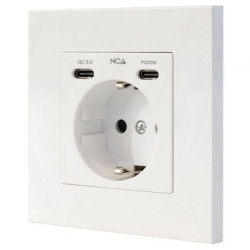 Roseta de Pared Nanocable 10 35 0012/ 1 Schuko/ 2 USB - 10.35.0012