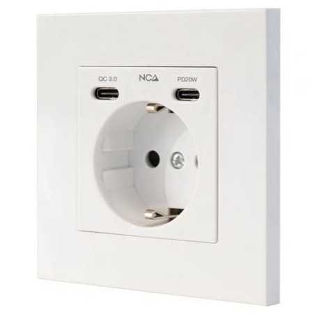 Roseta de Pared Nanocable 10 35 0012/ 1 Schuko/ 2 USB - 10.35.0012