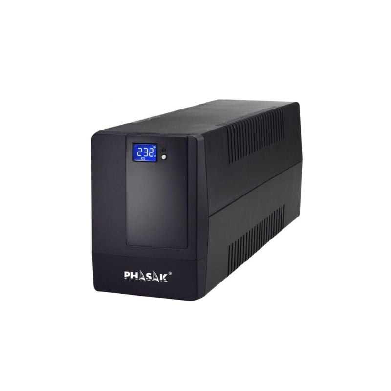 SAI Línea Interactiva Phasak 650 VA LCD Interactive/ 650VA/ 2 Salidas/ Formato Torre - PH 9465