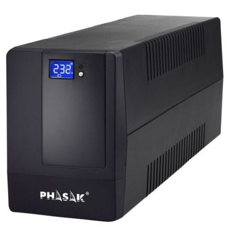 SAI Línea Interactiva Phasak 650 VA LCD Interactive/ 650VA/ 2 Salidas/ Formato Torre - PH 9465