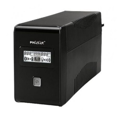 SAI Línea Interactiva Phasak 850 VA LCD Interactive/ 850VA/ 2 Salidas/ Formato Torre - PH 9485