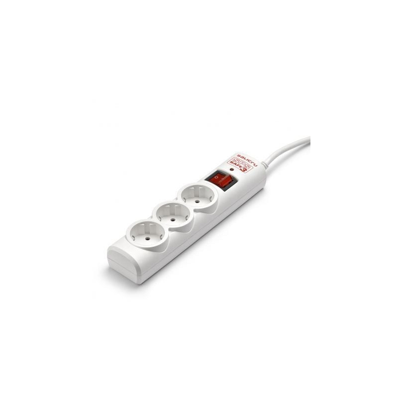 Regleta con interruptor Salicru SPS SAFE 3/ 3 Tomas de corriente/ Cable 1.5m/ Blanca - 680BA000001