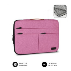 Funda Subblim Air Padding 360 Sleeve para Portátiles hasta 14"/ Rosa - SUBLS-AP36004
