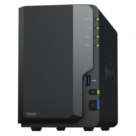 NAS Synology Diskstation DS223/ 2 Bahías 3.5"- 2.5"/ 2GB DDR4/ Formato Torre - DS223