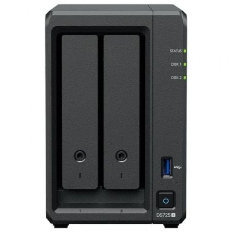 NAS Synology Diskstation DS725+/ 2 Bahías 3.5"- 2.5"/ 4GB DDR4/ Formato Torre - DS725+
