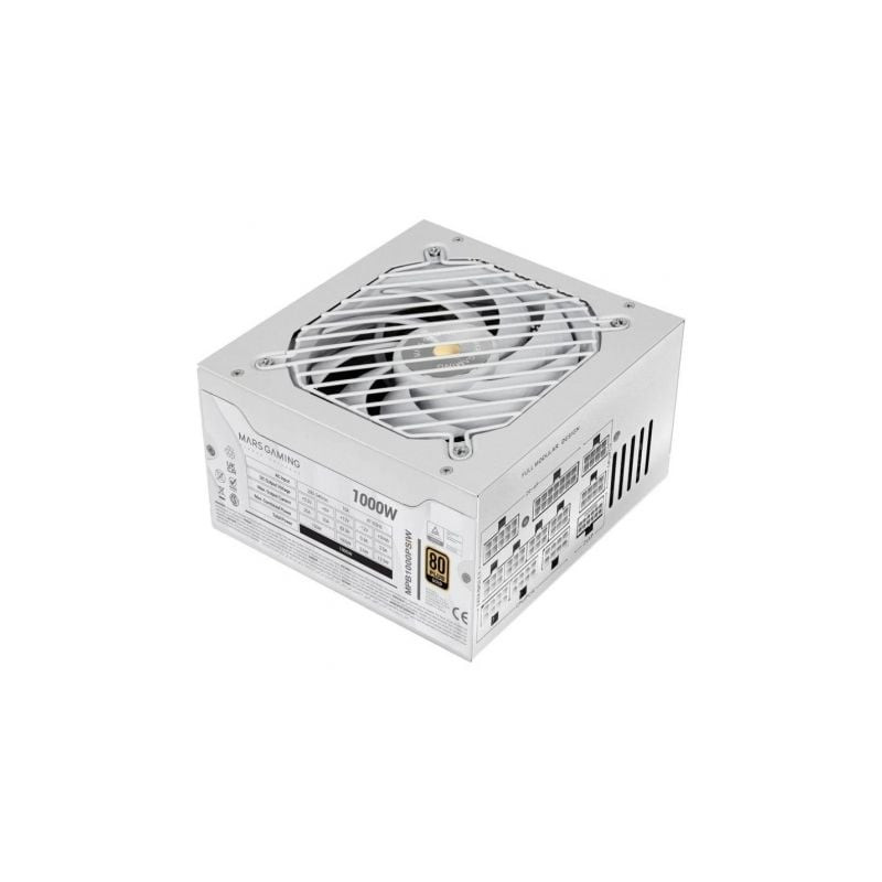 Fuente de Alimentación Mars Gaming MPB1000PSI/ 1000W/ Ventilador 14cm/ ATX 3.1/ PCIe 5.1/ 80 Plus Gold/ Blanca - MPB1000PSIW