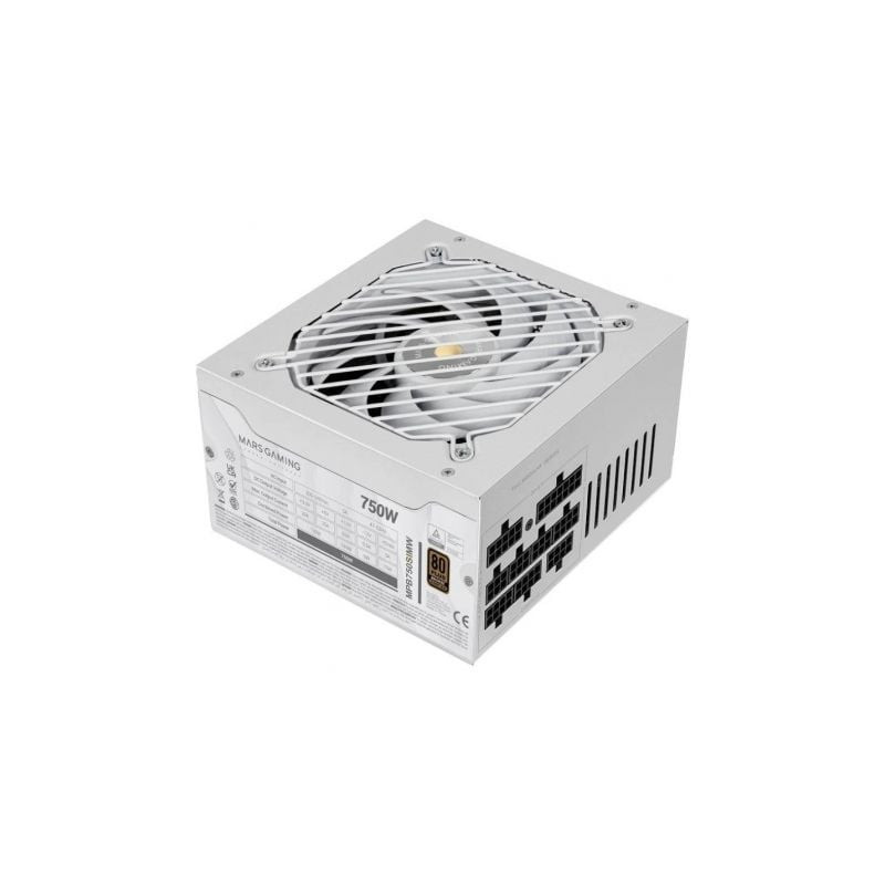 Fuente de Alimentación Mars Gaming MPB750SIM/ 750W/ Ventilador 14cm/ 80 Plus Bronze/ Blanca - MPB750SIMW