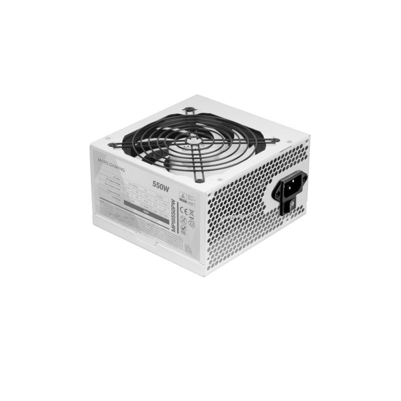 Fuente de Alimentación Mars Gaming MPIII550P/ 550W/ Ventilador 12cm/ Blanca - MPIII550PW