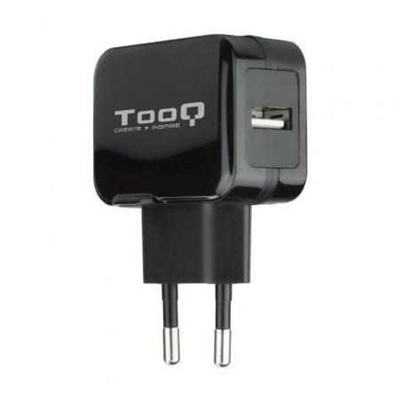 Cargador de Pared TooQ TQWC-1S01/ 1xUSB/ 12W/ Negro - TQWC-1S01