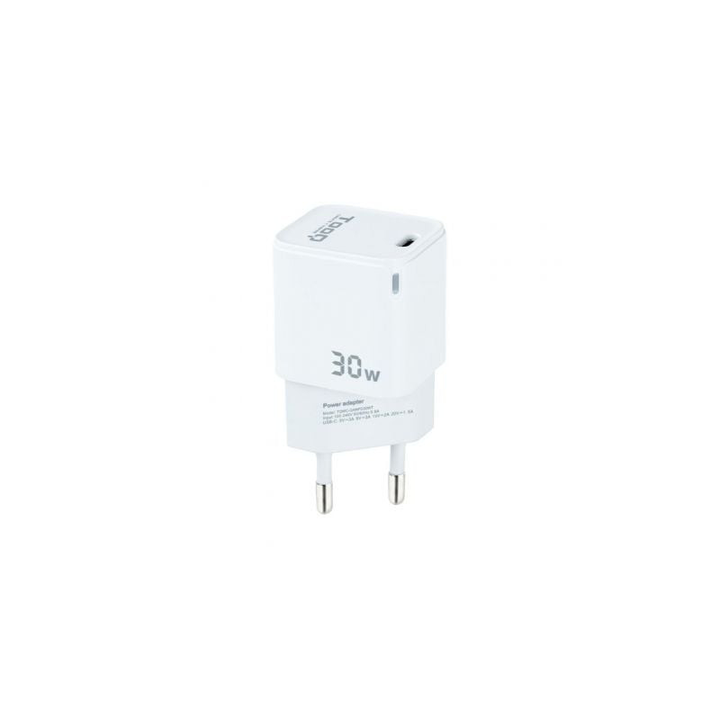 Cargador de Pared GaN TooQ TQWC-GANPD30WT/ 1xUSB Tipo-C/ 30W - TQWC-GANPD30WT