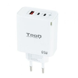 Cargador de Pared GaN TooQ TQWC-GANQC2PD65WT/ 2xUSB Tipo-C/ 1xUSB/ 65W - TQWC-GANQC2PD65WT