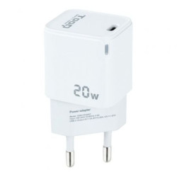 Cargador de Pared TooQ TQWC-PD20WT/ 1xUSB Tipo-C/ 20W/ Blanco - TQWC-PD20WT