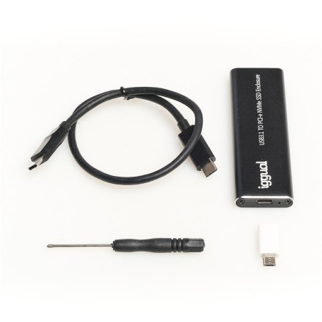 iggual Caja externa USB-C 3.1 SSD M.2 NVMe y SATA - AAACET0249