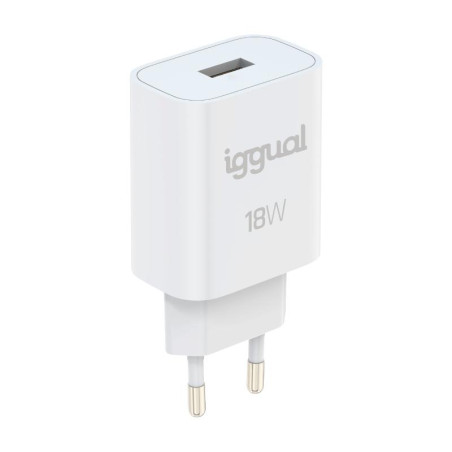 iggual Cargador 1xUSB-A carga rápida QC3.0 18W - AATCAT0306