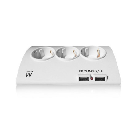 EWENT EW3935 Regleta 5 Schuko + 2 usb 2.1A - AELREG0048