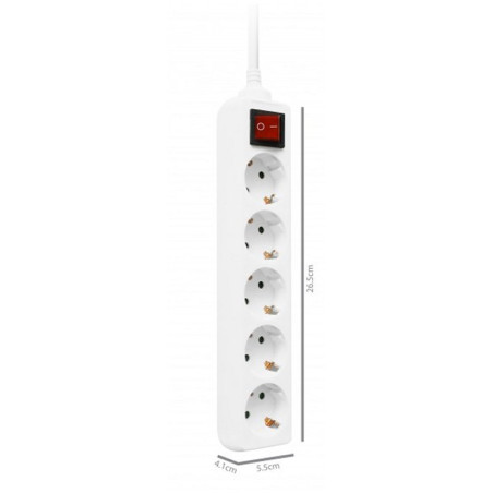 EWENT EW3916  Regleta 5 Tomas / 1 interruptor 1.5m - AELREG0049
