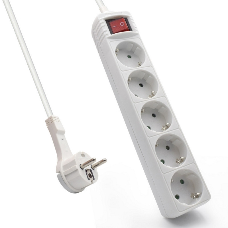 EWENT EW3955  Regleta 5 Tomas / 1 interruptor 1.5m - AELREG0065
