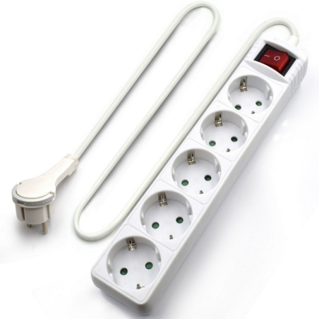 EWENT EW3955  Regleta 5 Tomas / 1 interruptor 1.5m - AELREG0065