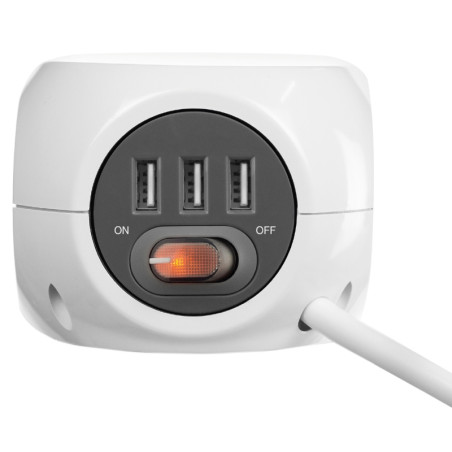 Ewent EW3939 REGLETA CUBO 3 TOMAS/3 USB BLANCO - AELREG0079
