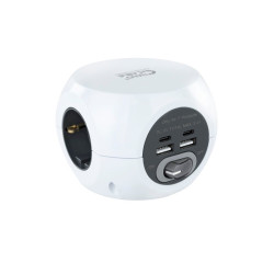 Regleta Nanocable 10.37.0001/ 3 Tomas de corriente/ 2 USB - 2 USB Tipo-C/ Cable 1.4m/ Blanca - 10.37.0001