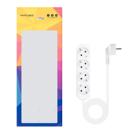 Nanocable Regleta de Enchufes 4 Tomas 1.4 m Blanco - AELREG0107