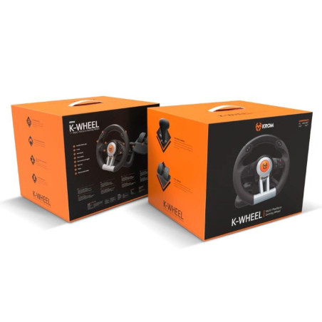 Krom Juego de Volante y pedales K-Wheel Multip. - AGAMAC0212