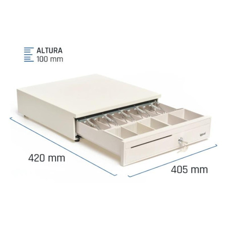iggual Cajón portamonedas IRON-30W 42cm 5+5 blanco - APTACP0047