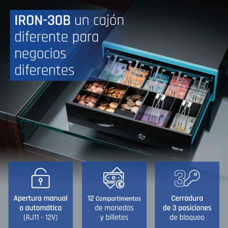 iggual Cajón Portamonedas IRON-30B 42cm 5+7/7+5 - APTACP0068