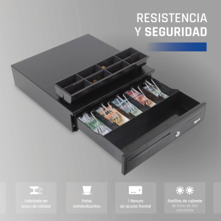 iggual Cajón portamonedas IRON-20 42cm 4+8 negro - APTACP0076