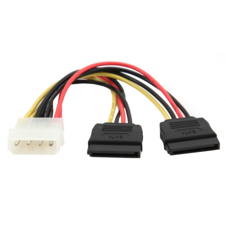 Gembird Cable de Alimentación Molex a 2x SATA 15cm - APTAPC0640