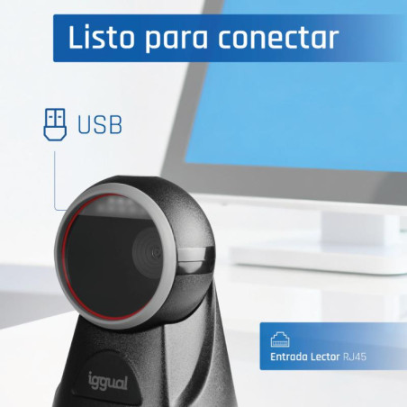 iggual Lector código barras sobremesa 2D USB - FESLCB0241