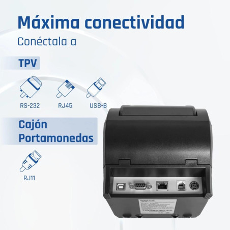 iggual Impresora Térmica TP8002 USB+RS232+Ethernet - FIMITE0256