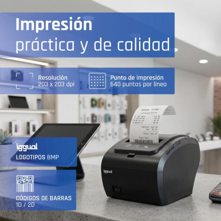 iggual Impresora Térmica TP8002 USB+RS232+Ethernet - FIMITE0256