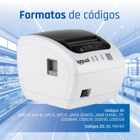 iggual Impresora térmica TP EASY 80W USB+RJ11 blan - FIMITE0448