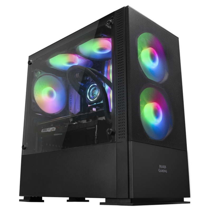 Mars Gaming Caja MCZ PREMIUM M-ATX 2X FRGB Negra - ICACMM0222