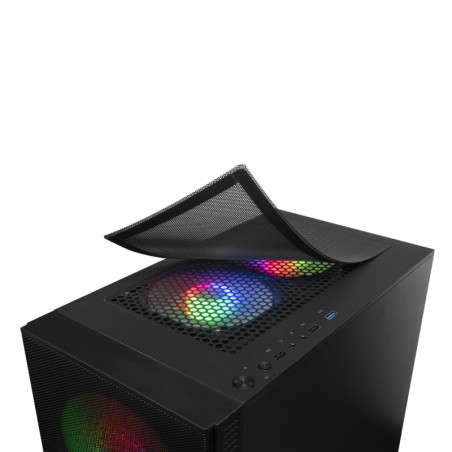 Mars Gaming Caja MCZ PREMIUM M-ATX 2X FRGB Negra - ICACMM0222