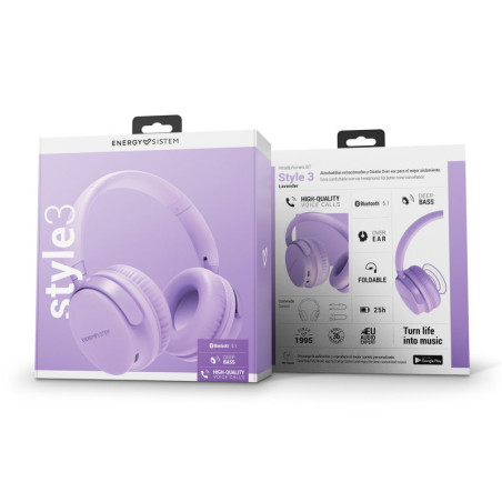 ENERGY SISTEM Auriculares BT Style 3 Lavender - MAUAMI1002