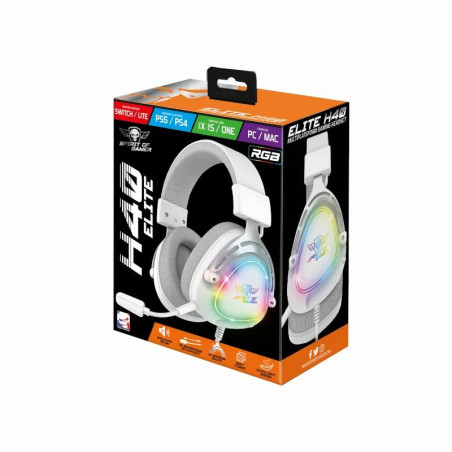 Spirit of Gamer Auriculares Elite H-40 Blanco - MAUAMI1185