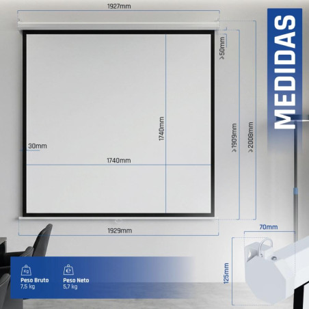 iggual Pantalla manual 1:1 100" 180x180 cm - MPRPAY0044