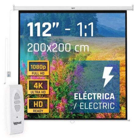 iggual Pantalla eléctrica 1:1 112" 200x200 cm - MPRPAY0050
