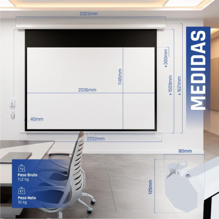 iggual Pantalla eléctrica 16:9 92" 203x114 cm - MPRPAY0054