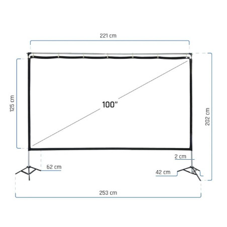 iggual Pantalla exterior portable 100" 221x124 cm - MPRPAY0060