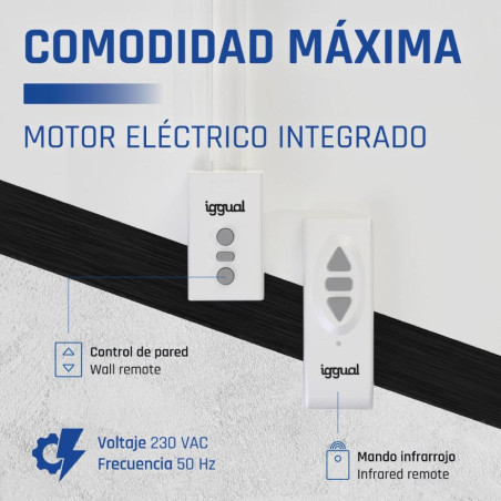 iggual Pantalla eléctrica 1:1 100" 180x180 cm - MPRPAY0070
