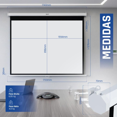 iggual Pantalla manual 16:9 72" 159x89 cm - MPRPAY0074