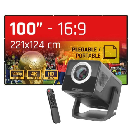 iggual Pack proyector 4K + Lona proyección100" - MPRPRY0624