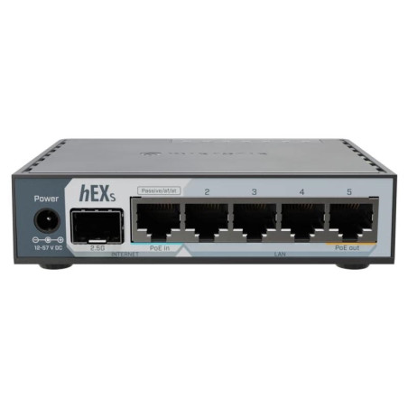 Mikrotik E60iUGS hEX Router 5xGbE PoE-I/O 1x2.5SFP - NROCAB0119