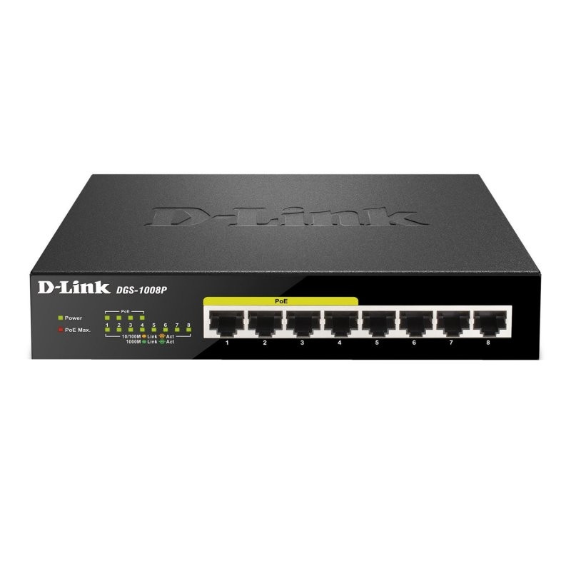 D-Link DGS-1008P Switch 8xGB 4xPoE - NSWSSO0157