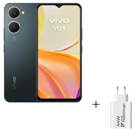VIVO Y03 6.56" 4Gb(+4) 128Gb Black + Cargador 44W - NTETMO3133