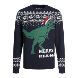 Jersey JACK & JONES JORREXMAS  12221308 T-REX Marino - 5715313445220